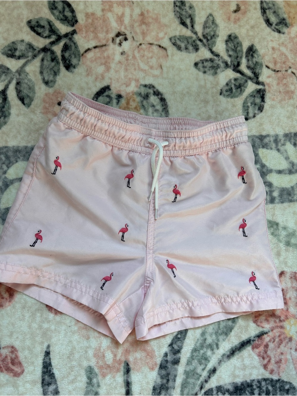 3T Linen Shorts Lot of 3 - Pink, Yellow, & Light Pink Flamingo swim shorts - Picture 3 of 10